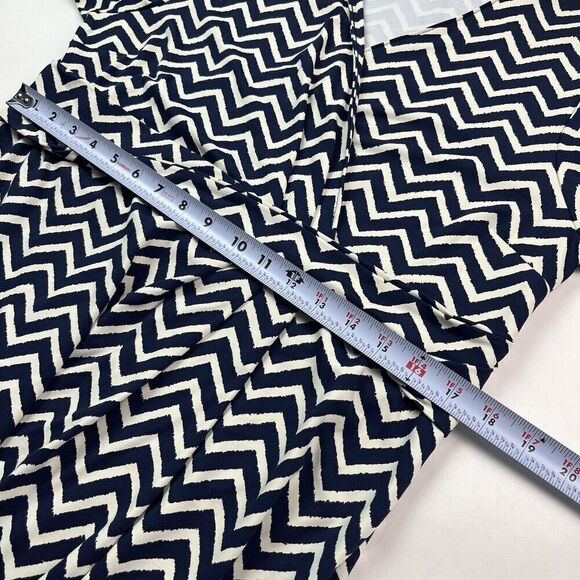 Talbots Chevron Faux Wrap Dress XLP Navy Stretch Jersey Comfort Casual Nautical - Picture 7 of 14